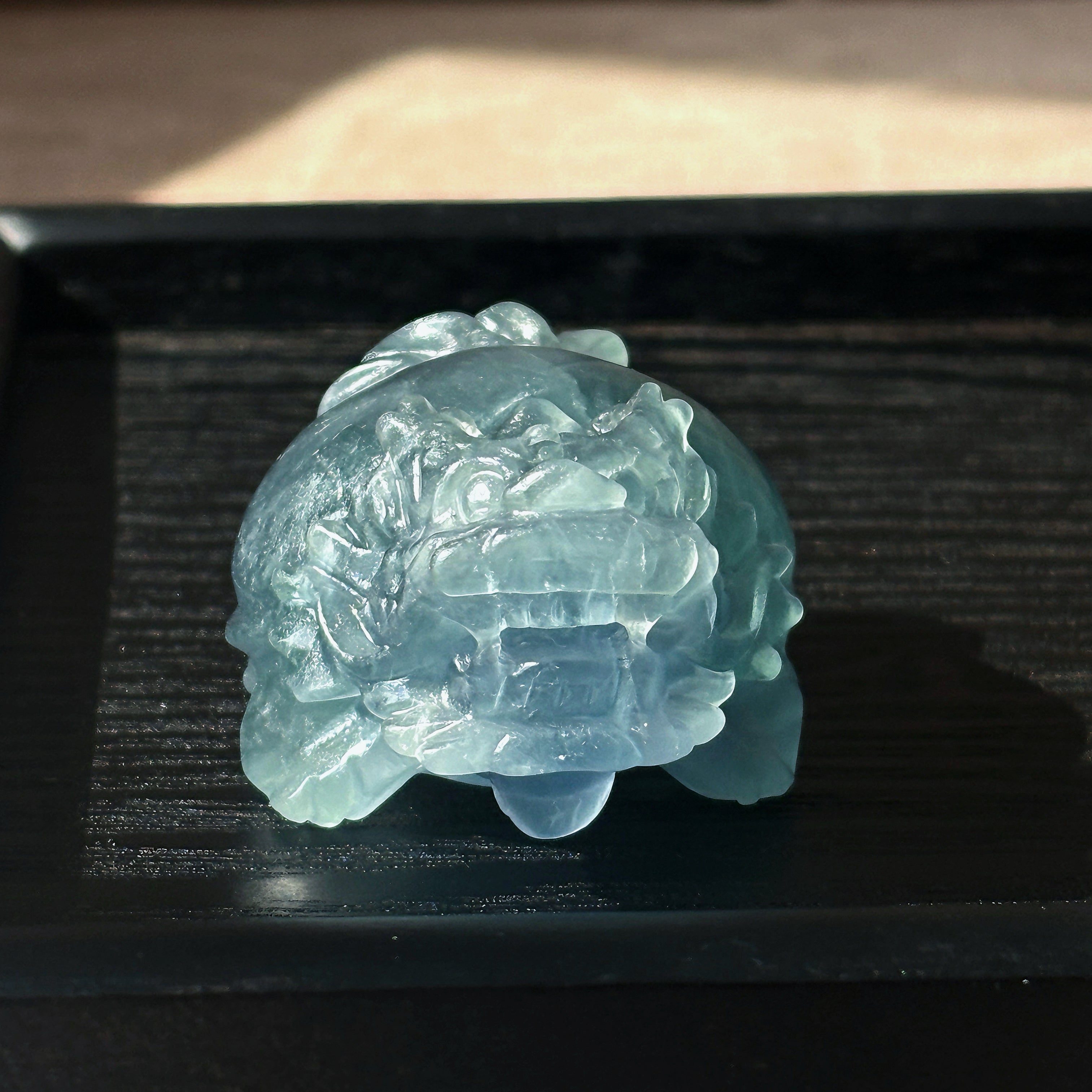 Feng Shui Guardians Blue Fluorite Dragon Turtle Feng Shui Prosperity Statue