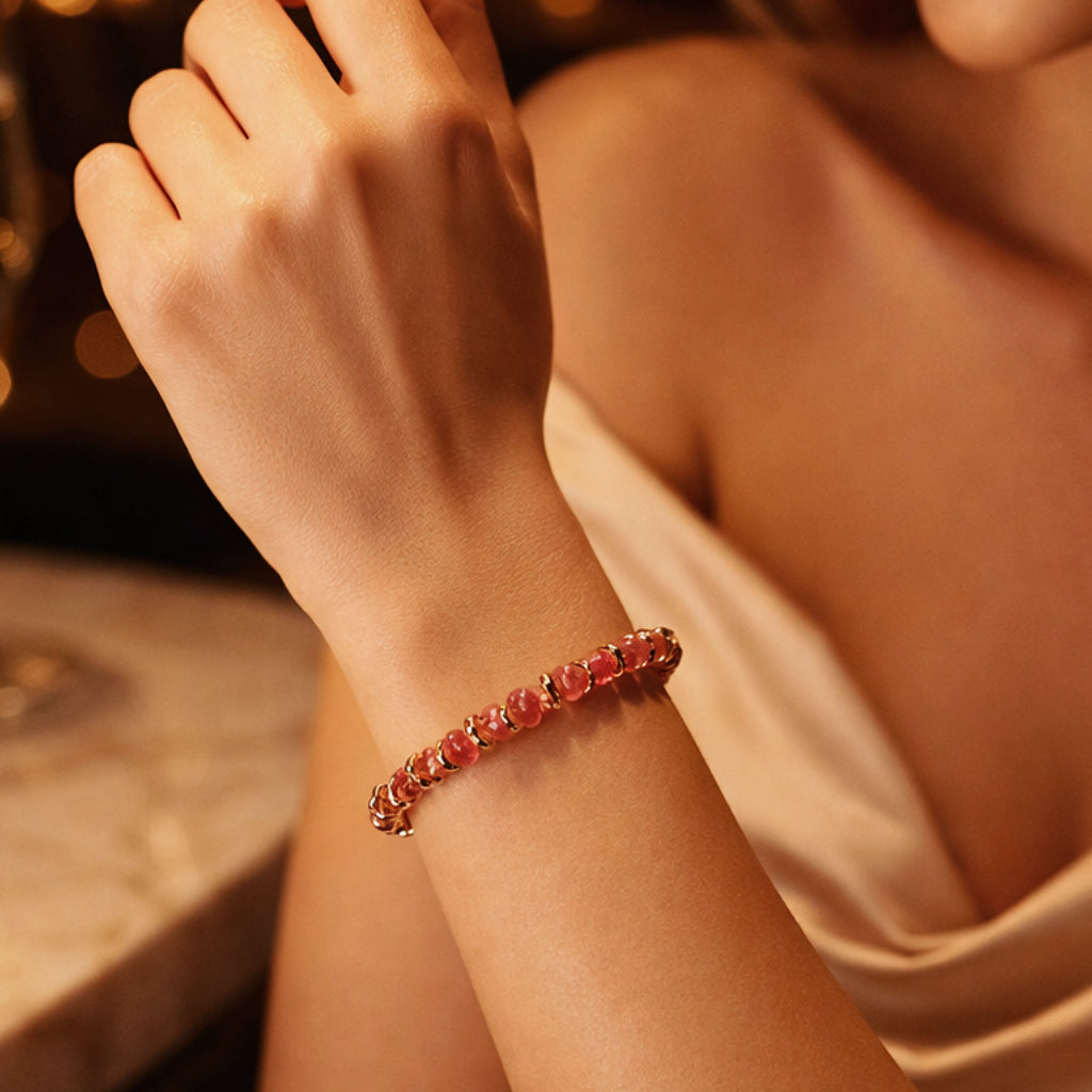 Healing Series Heartflow Rhodochrosite Heart Chakra Healing Bracelet