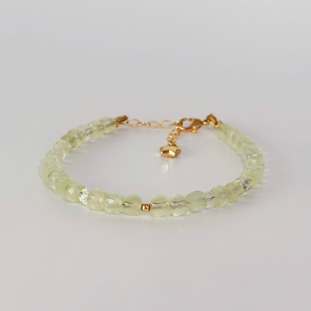 Light Of The Heart Chakra Prehnite Crystal Bracelet