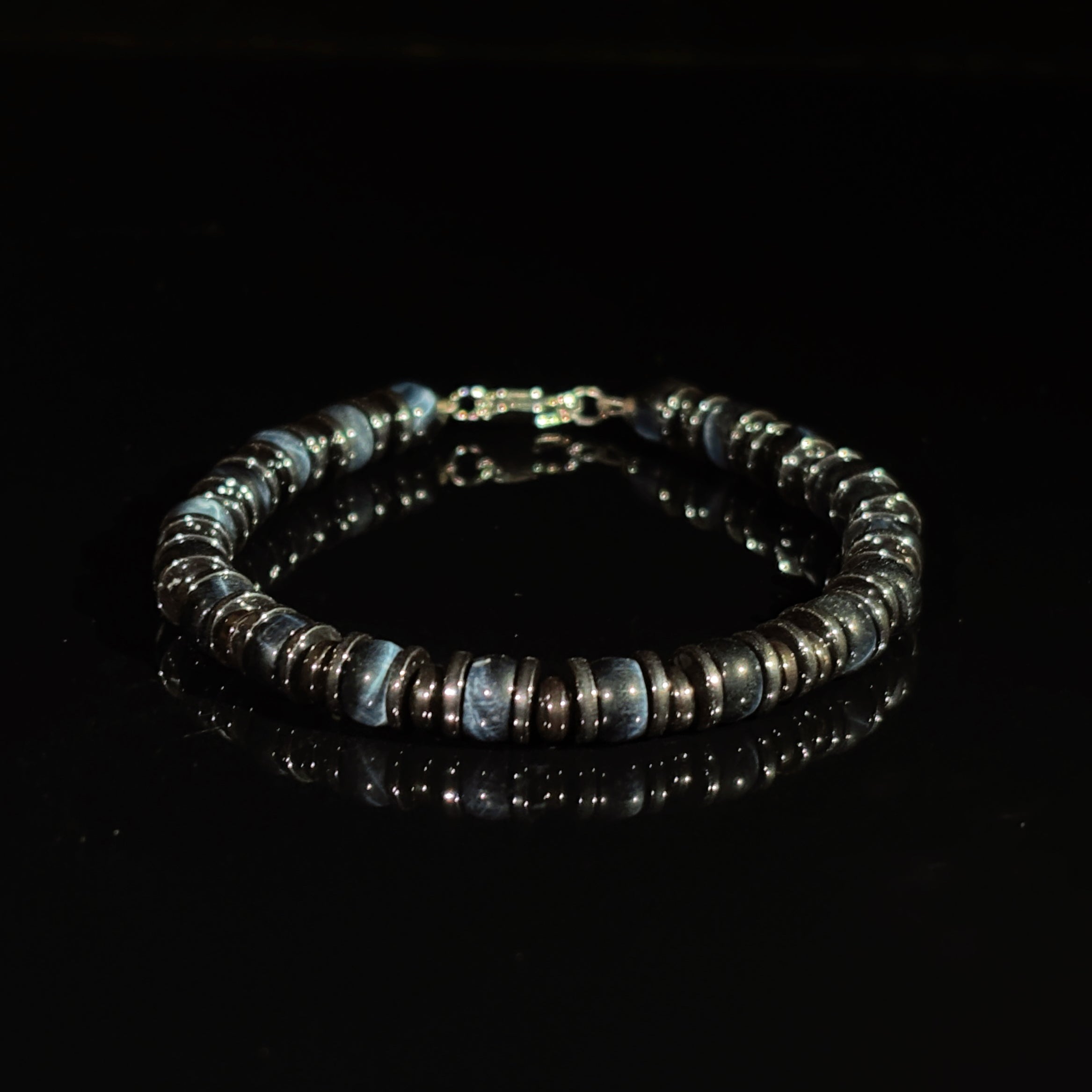 Night Sentinel Blue Tiger’s Eye Grounding Bracelet