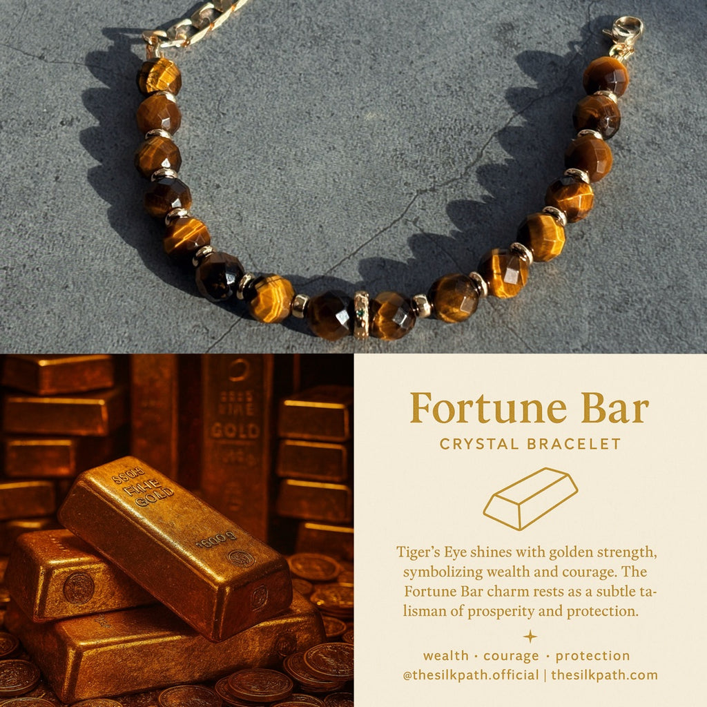 Fortune Bar Faceted Tiger’s Eye Prosperity Bracelet