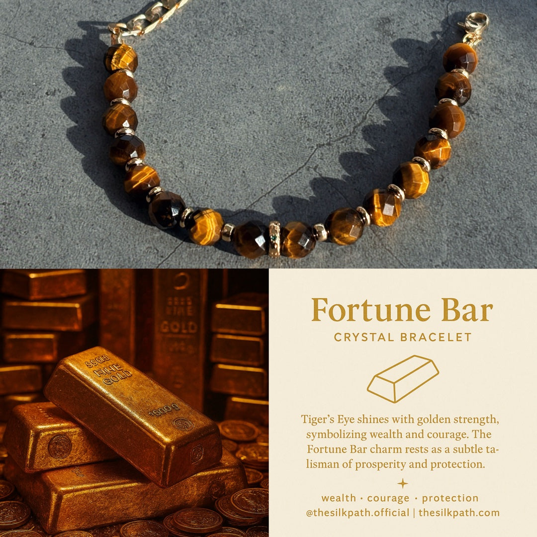 Fortune Bar Faceted Tiger’s Eye Prosperity Bracelet