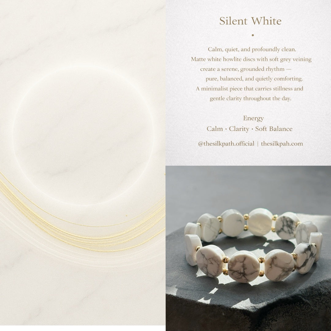 Silent White Howlite Clam Bracelet