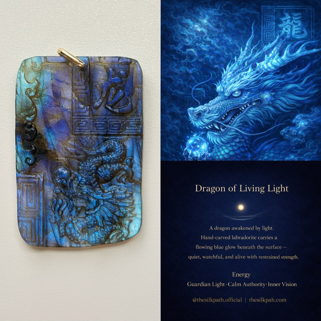 Dragon of Living Light Natural labradorite Pendant