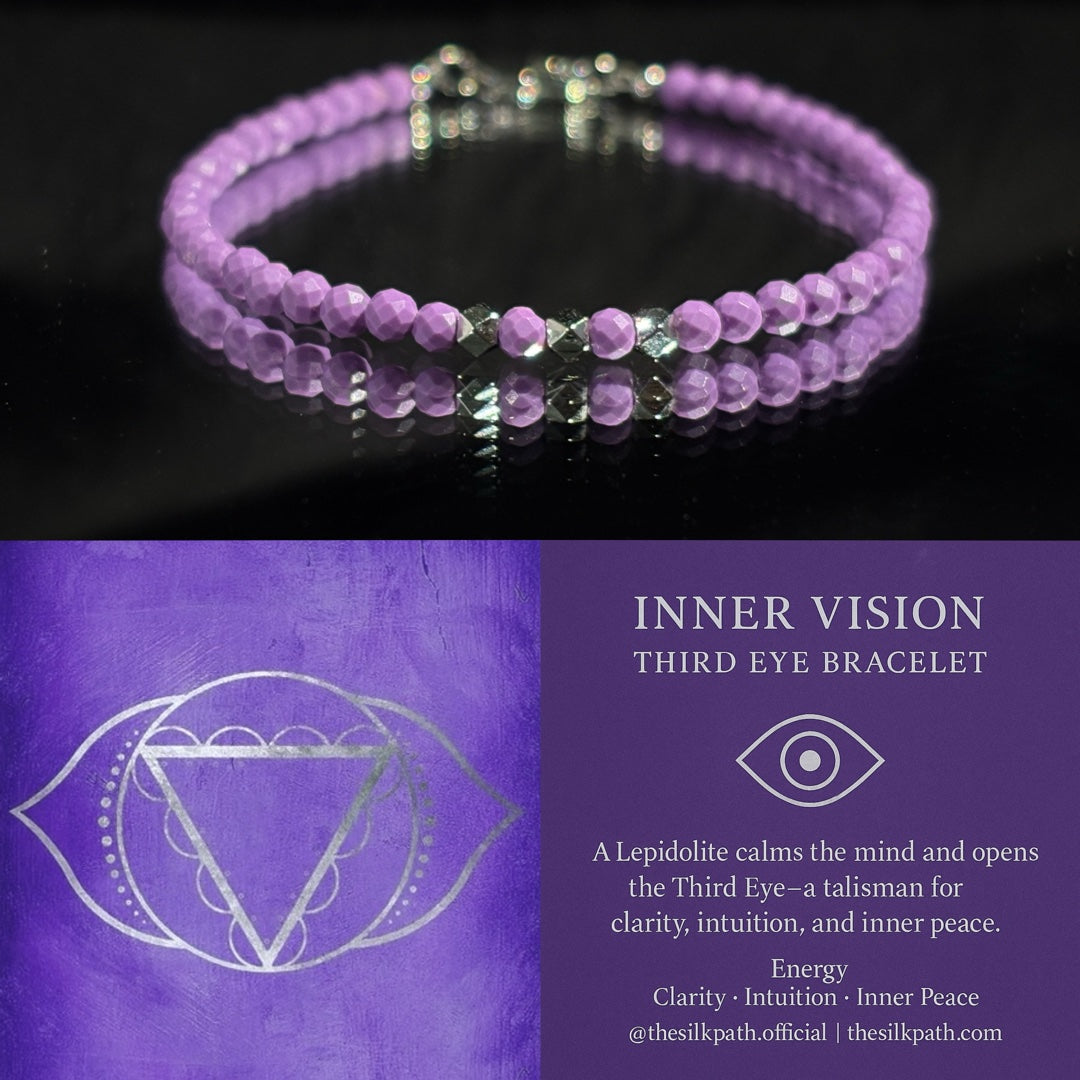 Inner Vision Lepidolite Clarity Inner peace Bracelet