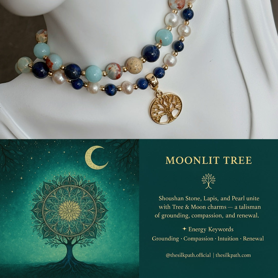 Moonlit Tree Aqua Terra Jasper Renewal Crystal Necklace