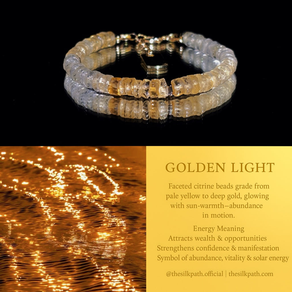 Golden Light Faceted Gradient Citrine Manifestation Bracelet