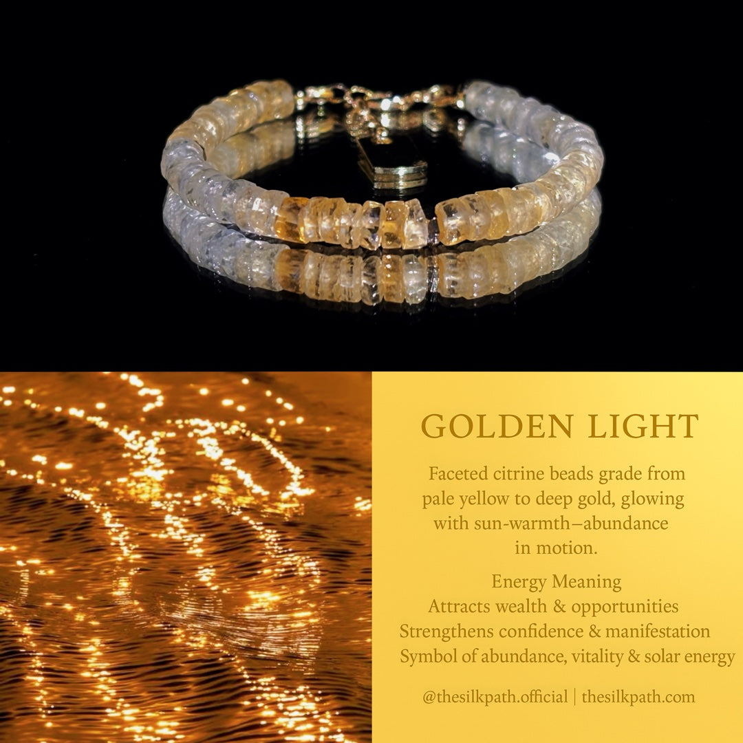 Golden Light Faceted Gradient Citrine Manifestation Bracelet