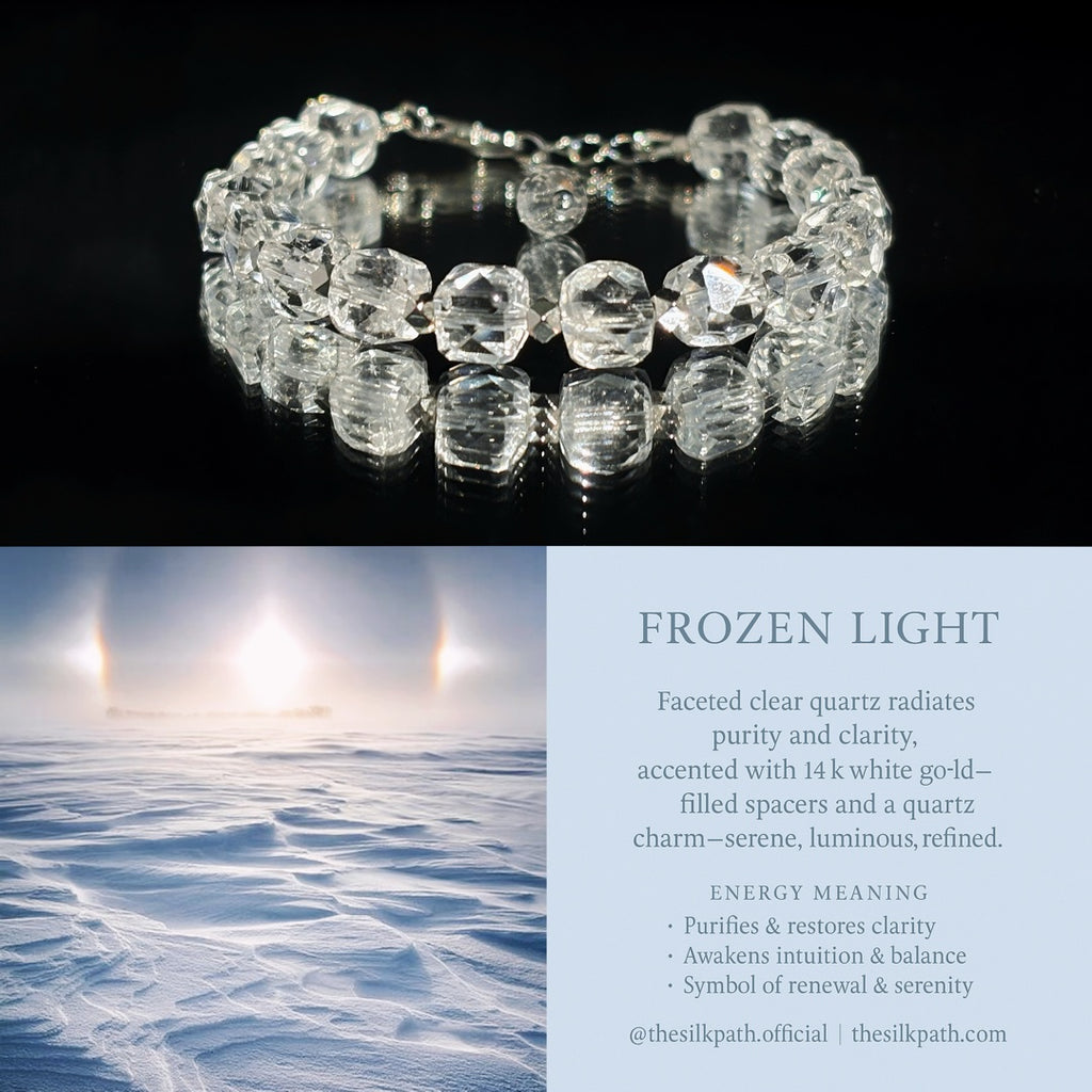 Frozen Light Faceted Clear Quartz Crystal Bracelet