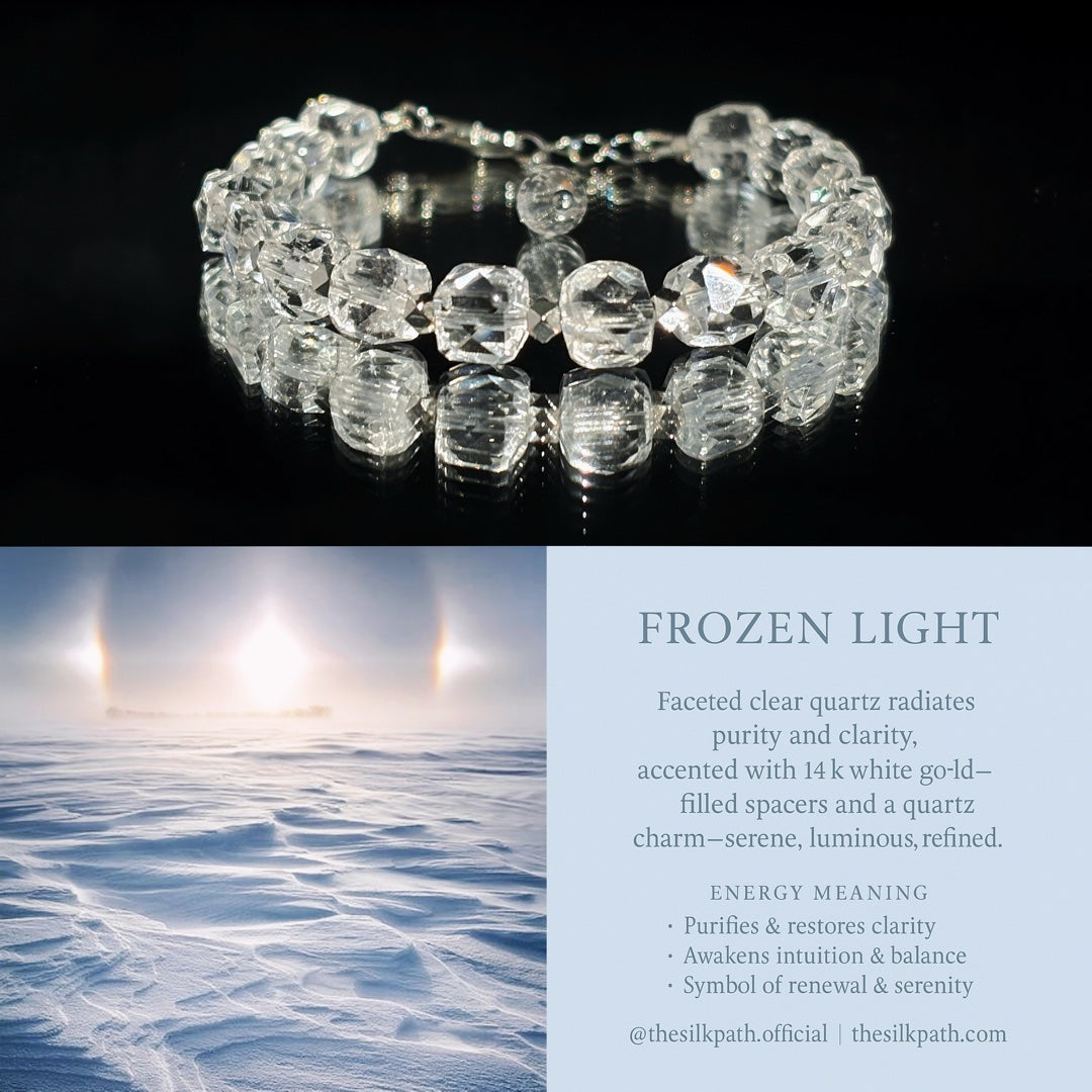 Frozen Light Faceted Clear Quartz Crystal Bracelet