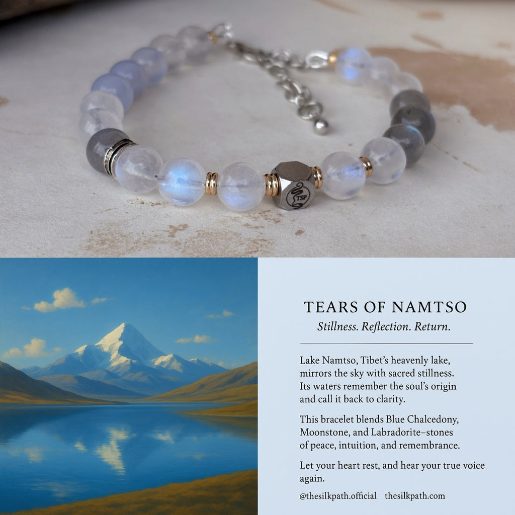 Tears of Namtso Labradorite Blue Moonstone Chalcedony Serenity Bracelet