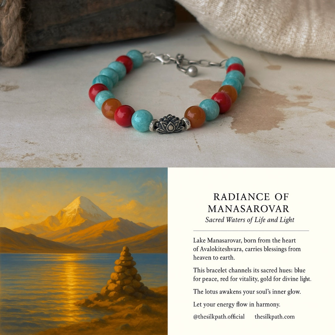 Radiance Of Manasarovar Amazonite Cinnabar Topaz Bracelet