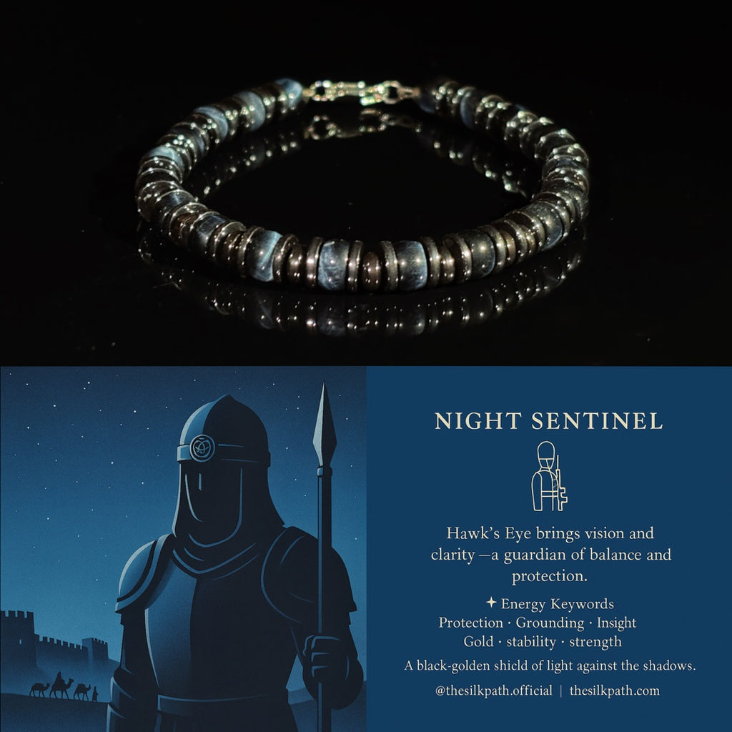 Night Sentinel Blue Tiger’s Eye Grounding Bracelet