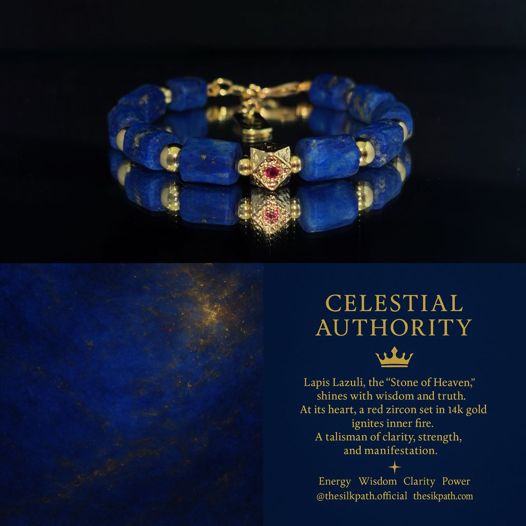 Celestial Authority Lapis Lazuli Red Zircon Bracelet