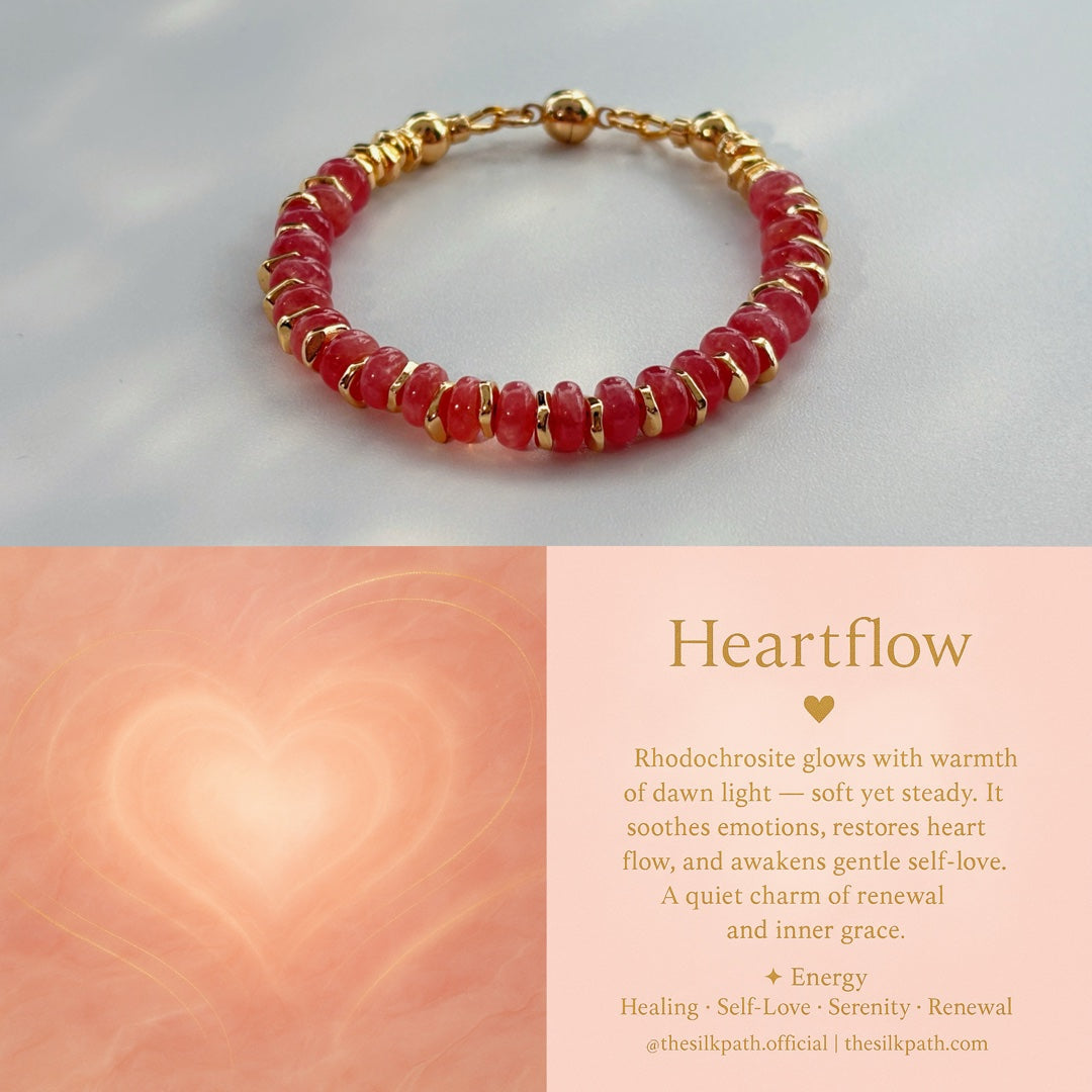 Heartflow Rhodochrosite Heart Chakra Healing Bracelet