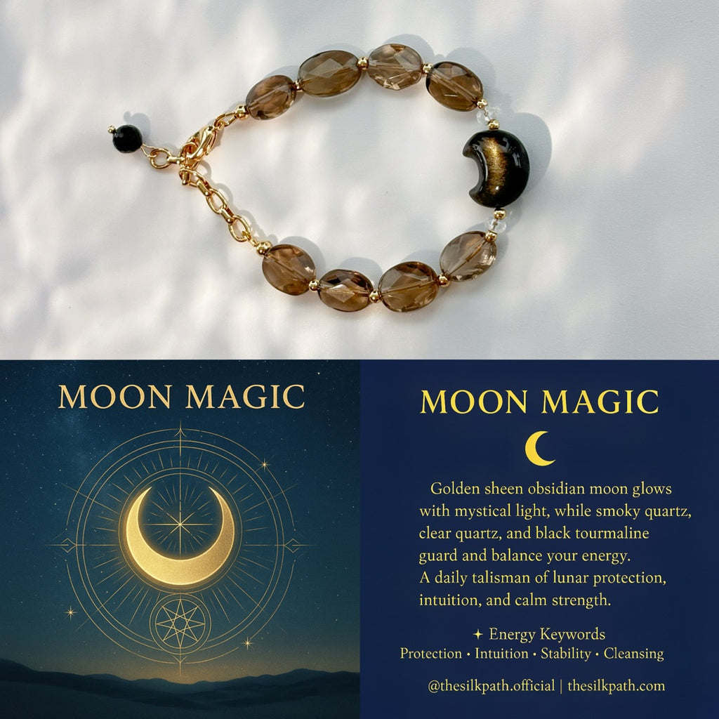 Moon Magic Smoky Quartz Gold Obsidian Quiet Strength Bracelet