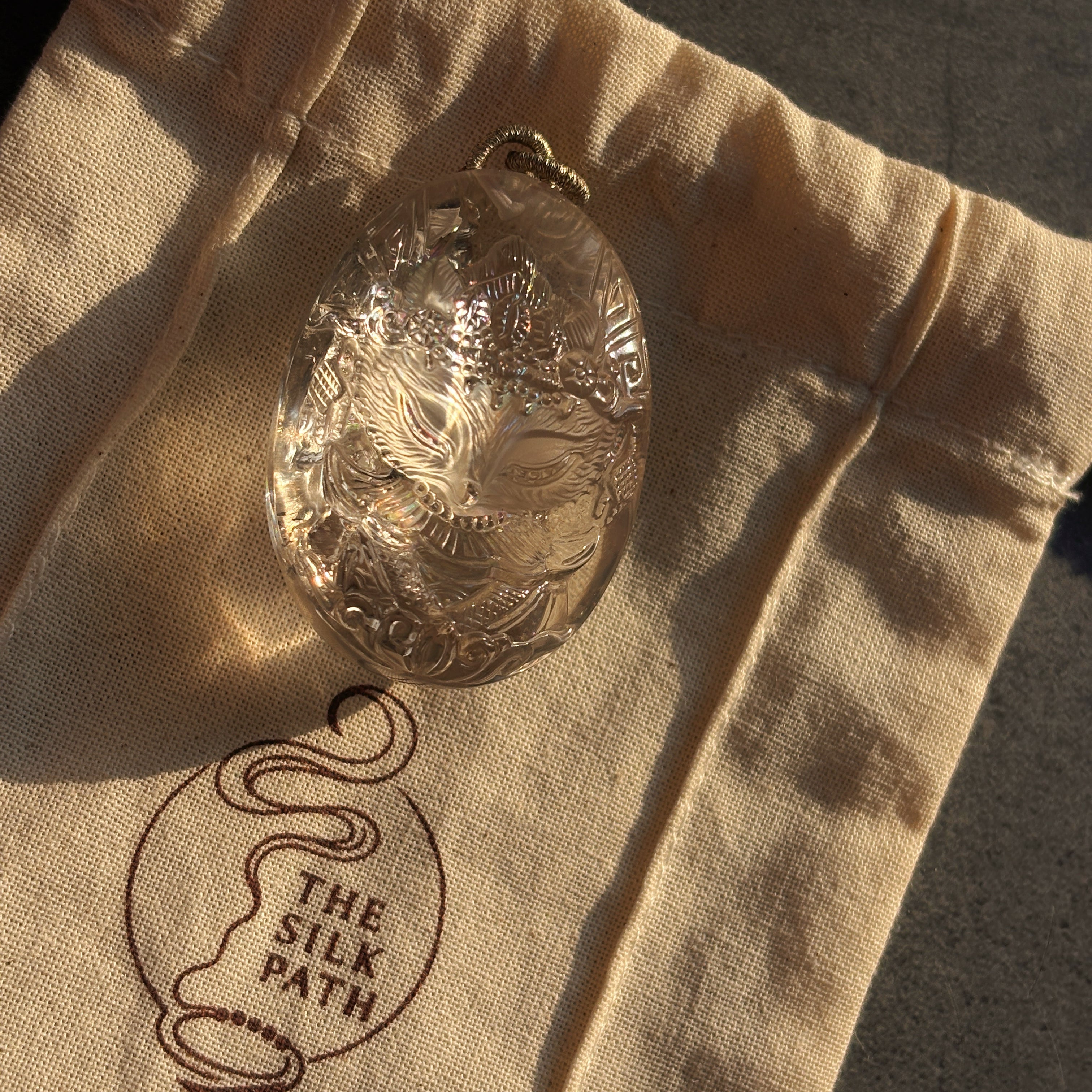 Fox King Clear Quartz Talisman Pendant