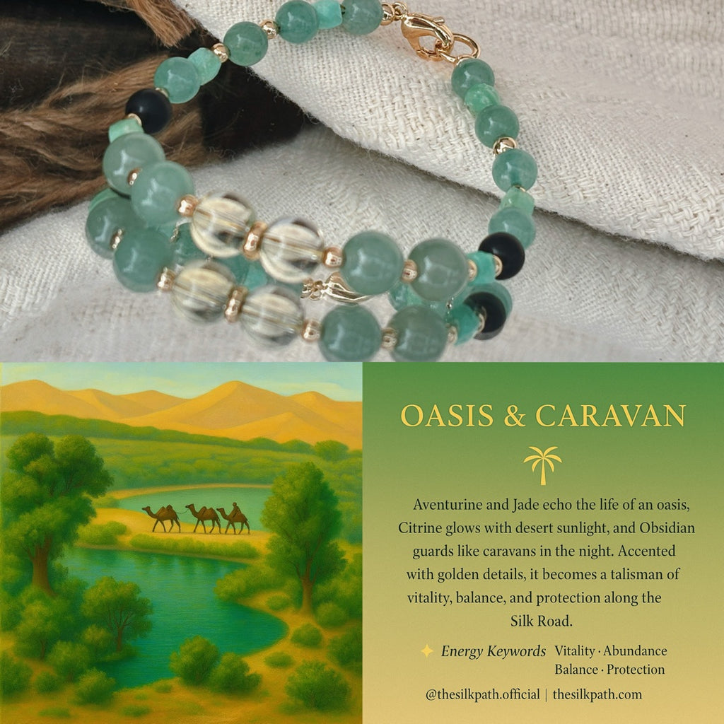 Oasis And Caravan Green Aventurine Citrine Abundance Bracelet