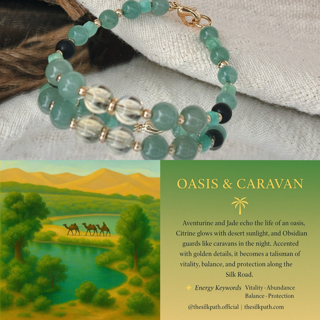 Oasis And Caravan Green Aventurine Citrine Abundance Bracelet
