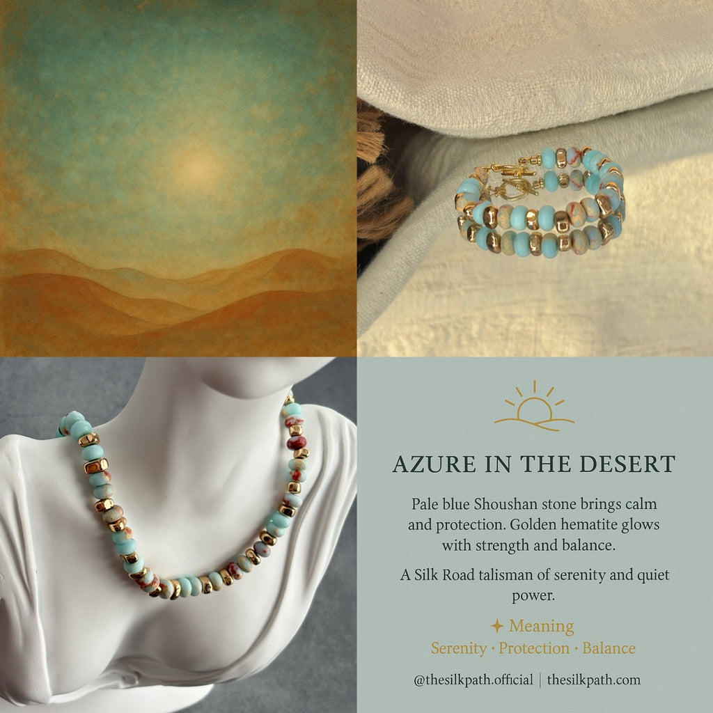 Azure In The Desert Aqua Terra Jasper Hematite Serenity Bracelet