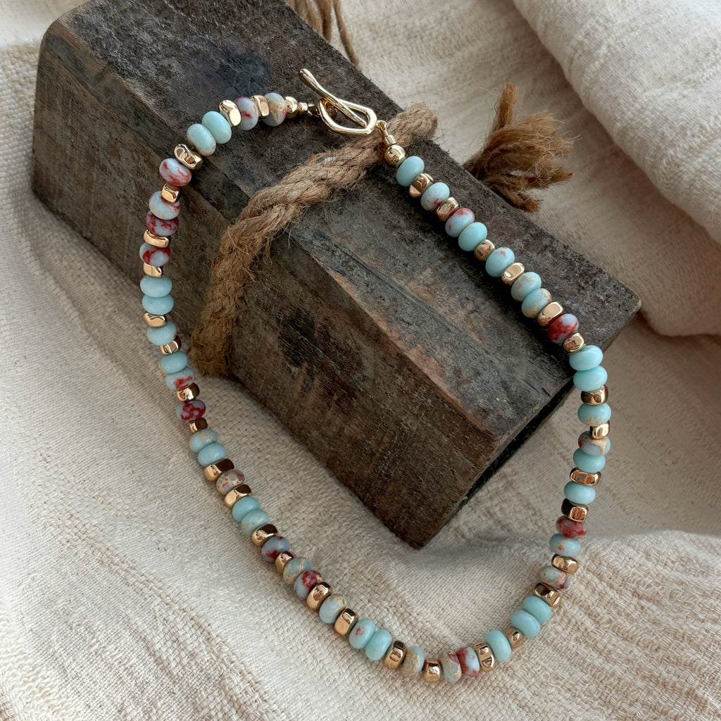 Aqua Terra Jasper Golden Hematite Serenity Necklace
