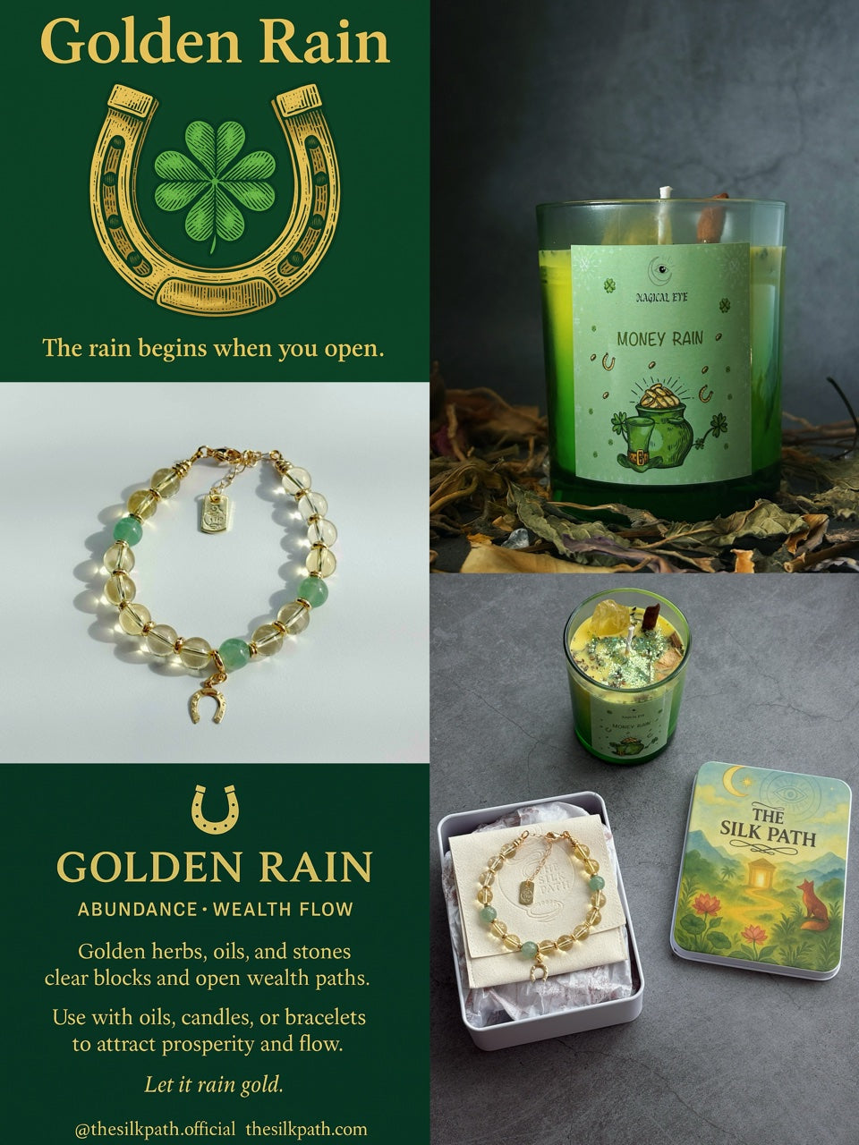 Golden Rain Candle Wealth & Flow