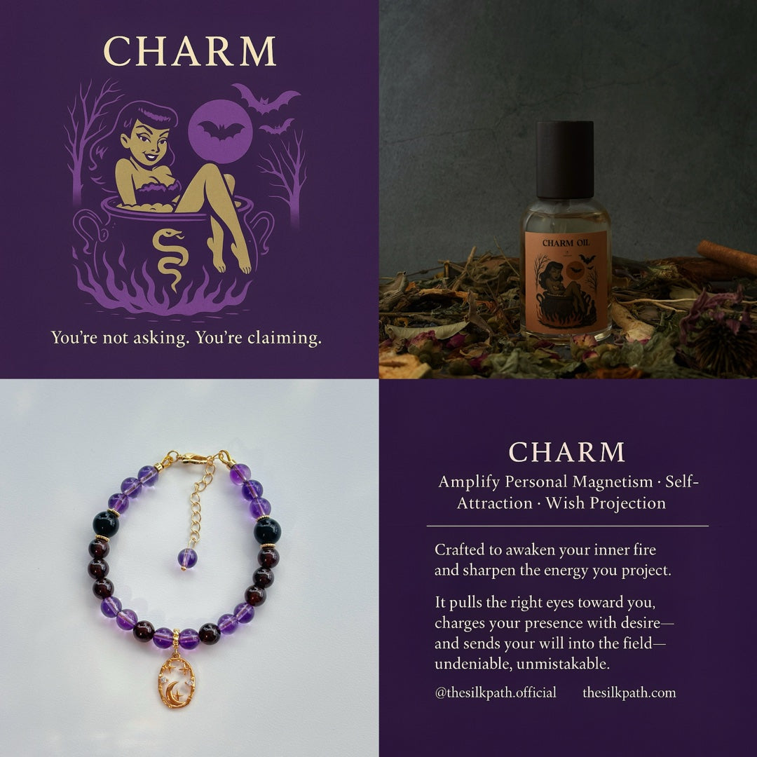 Charm Amethyst Garnet Obsidian Bracelet