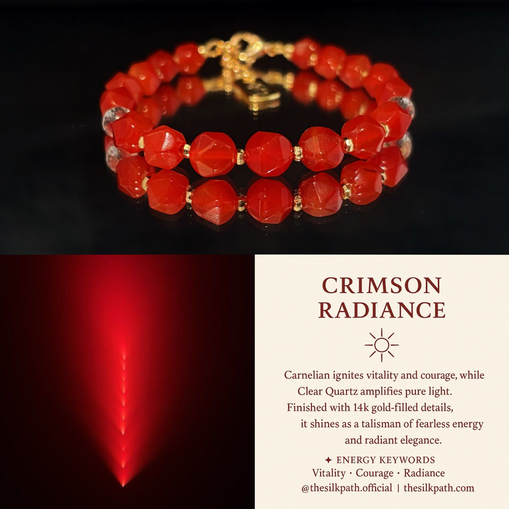 Crimson Radiance Faceted Red Agate Vitality Bracelet