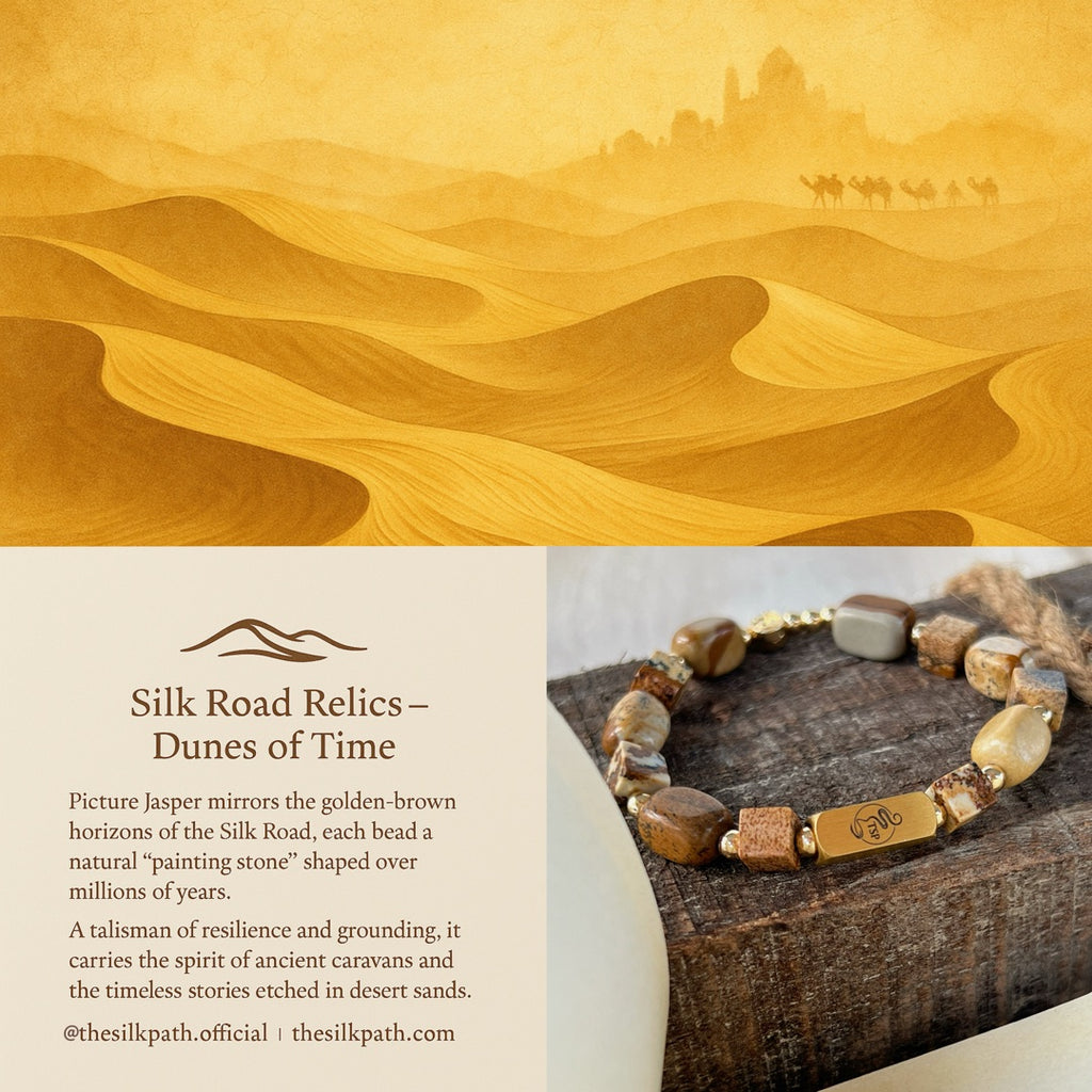 Dunes of Time Picture Jasper Grounding bracelet