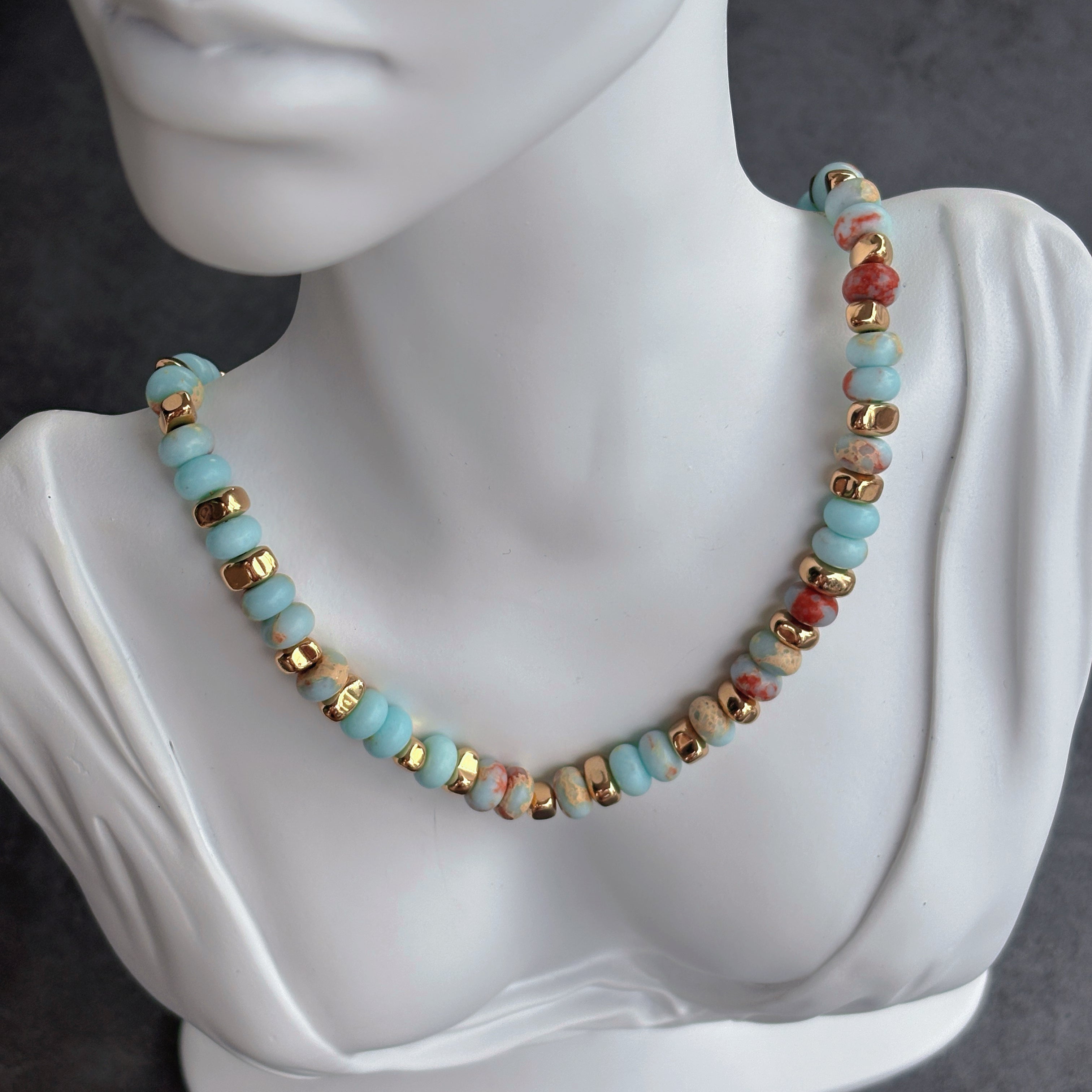 Aqua Terra Jasper Golden Hematite Serenity Necklace
