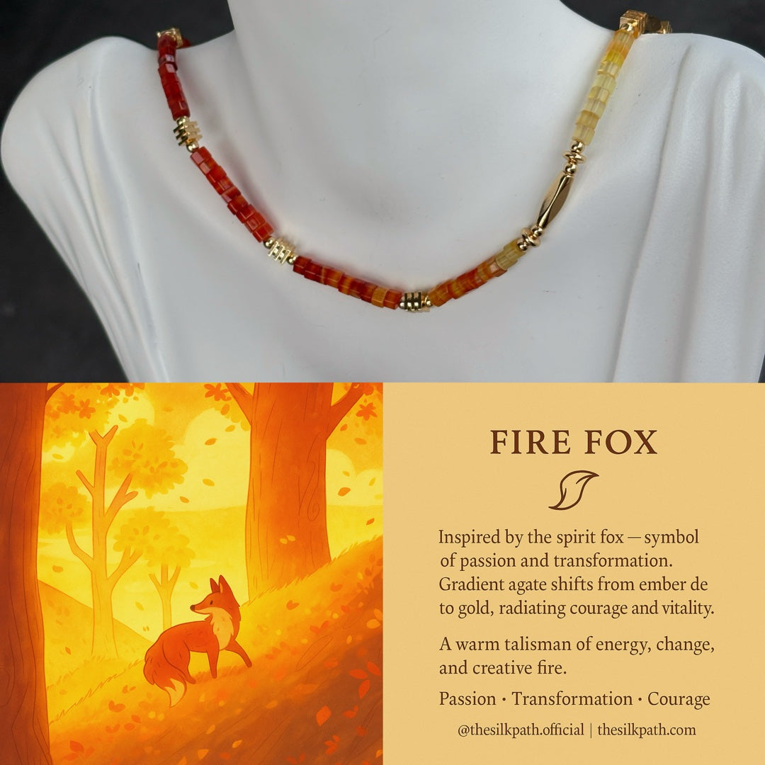 Fire Fox Gradient Agate Passion Transformation Necklace