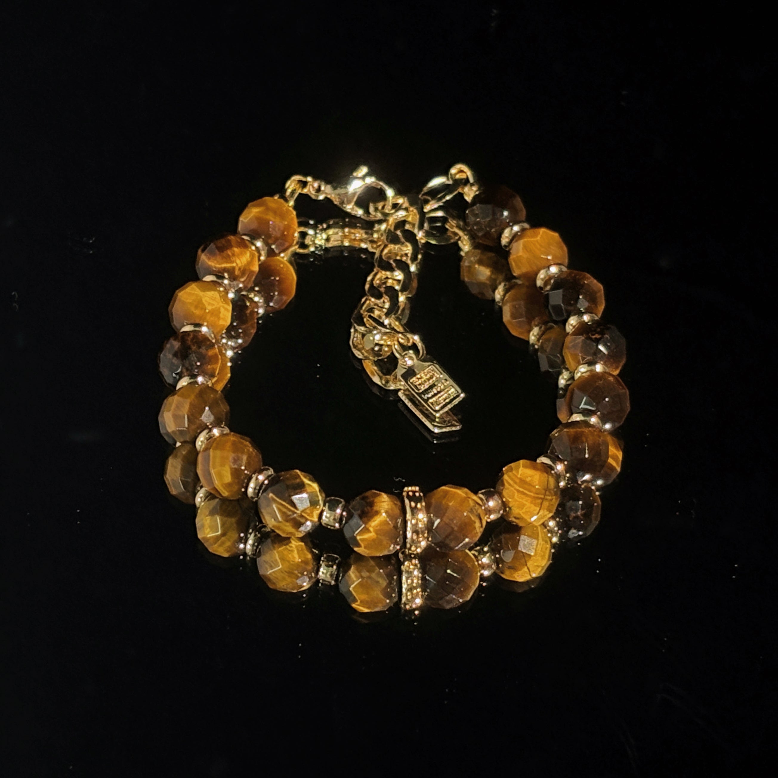 Fortune Bar Faceted Tiger’s Eye Prosperity Bracelet