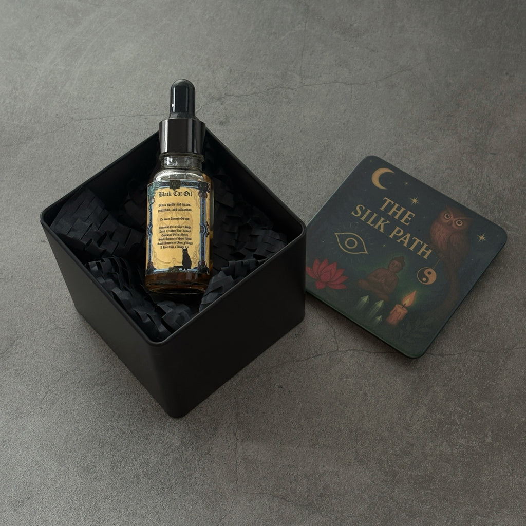 Celestial Black Cat Luck Influence Ritual Oil