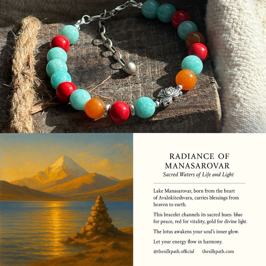 Radiance Of Manasarovar Amazonite Cinnabar Topaz Bracelet
