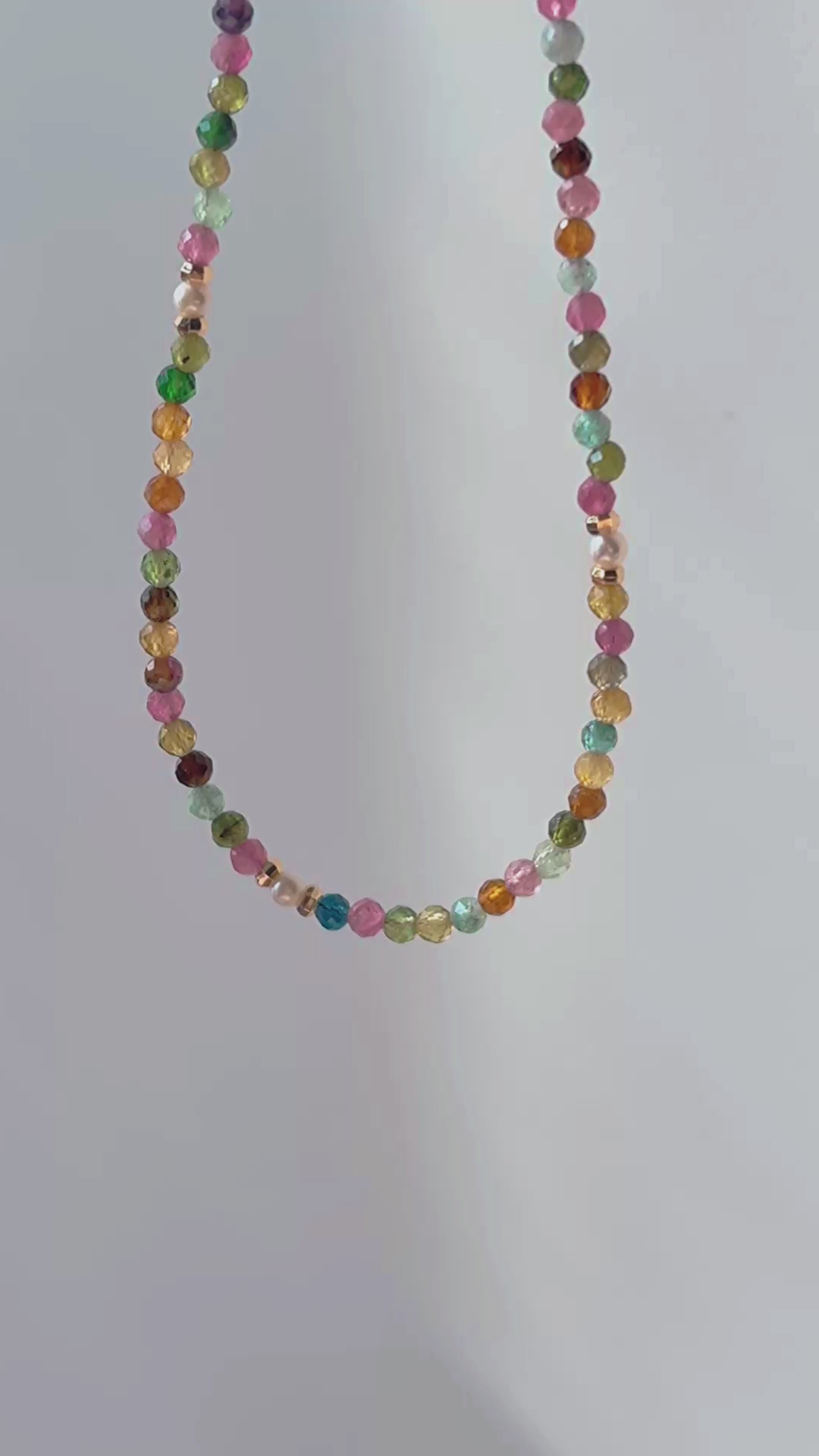 Silk Road Relic The Continuous Thread Tourmaline Pearl Necklace