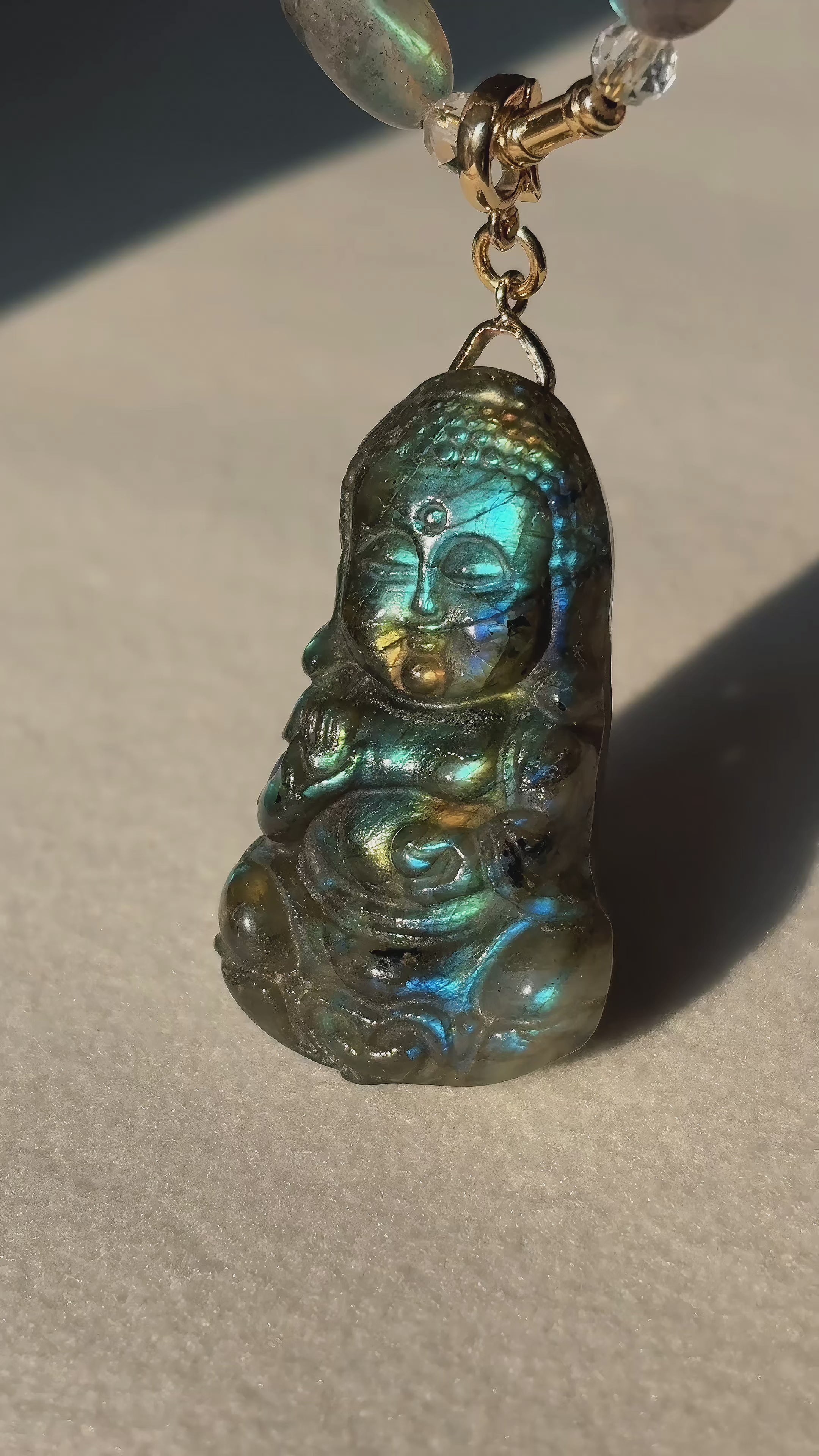 Sentinel Starveil Labradorite Buddha Guardian Intuition Necklace