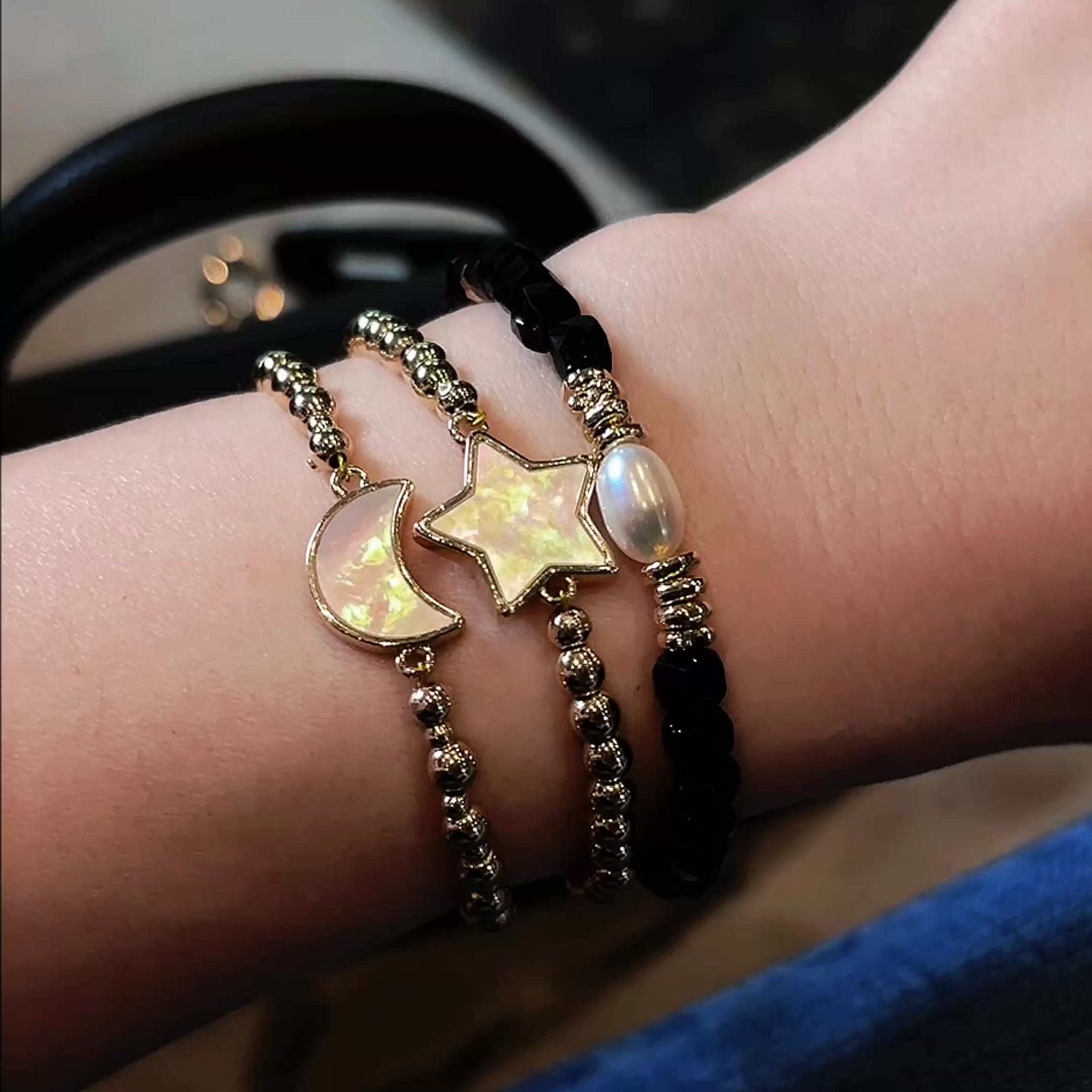 Magic Series Abalone Shell Gemstone Charm Bracelet