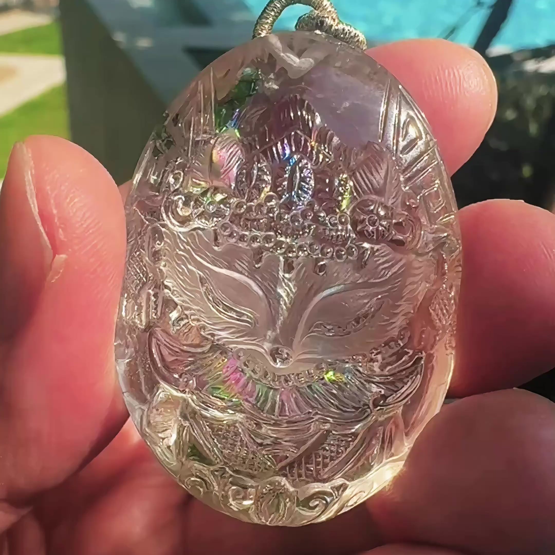 Fox King Clear Quartz Talisman Pendant