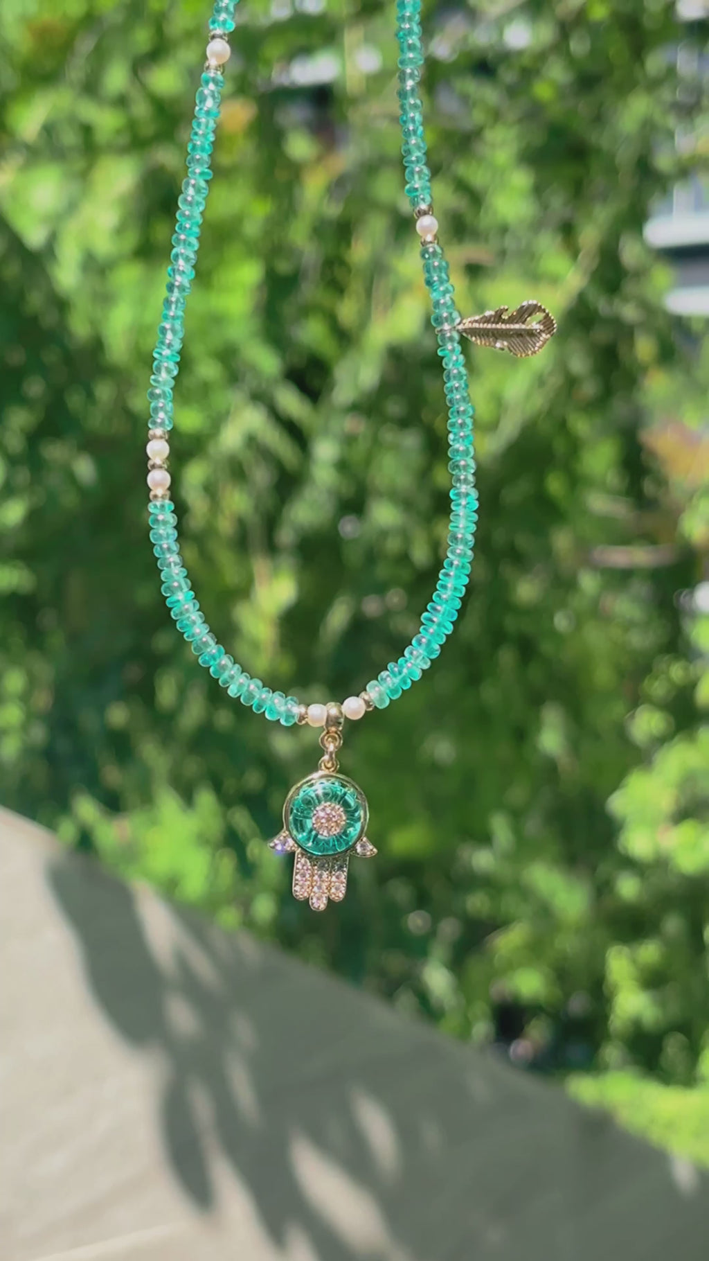 Sentinel Ethereal Blue Apatite Evil Eye Guardian Necklace