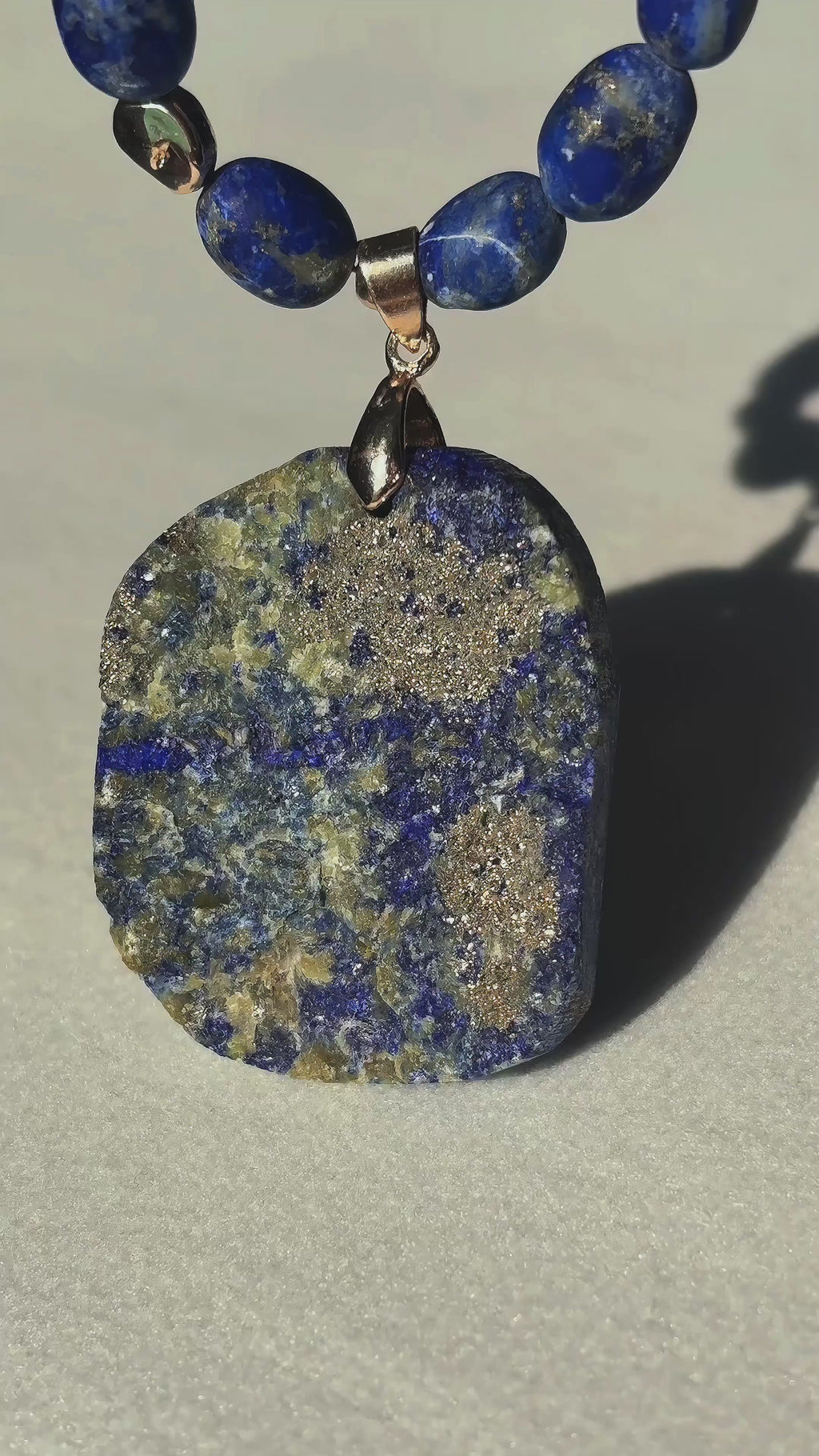 Silk Road Relic Celestial Raw Lapis Lazuli Asymmetrical Necklace