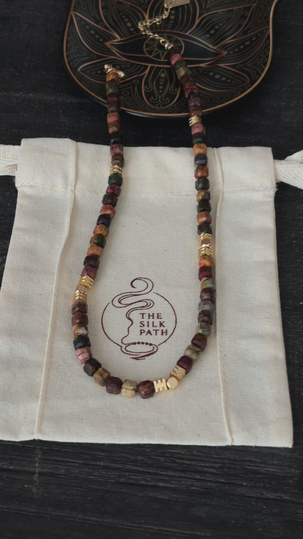 Whisper of the Forest Moss Agate Pearl Balance Healing Necklace