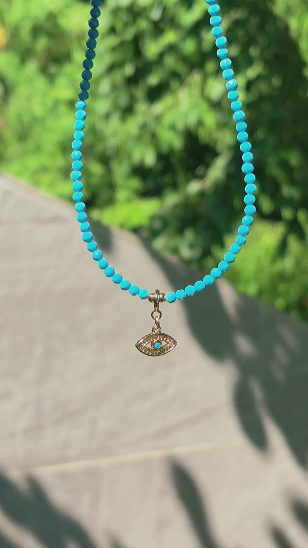 Sentinel Azure Eye Faceted Magnesite Evil Eye Protection Necklace