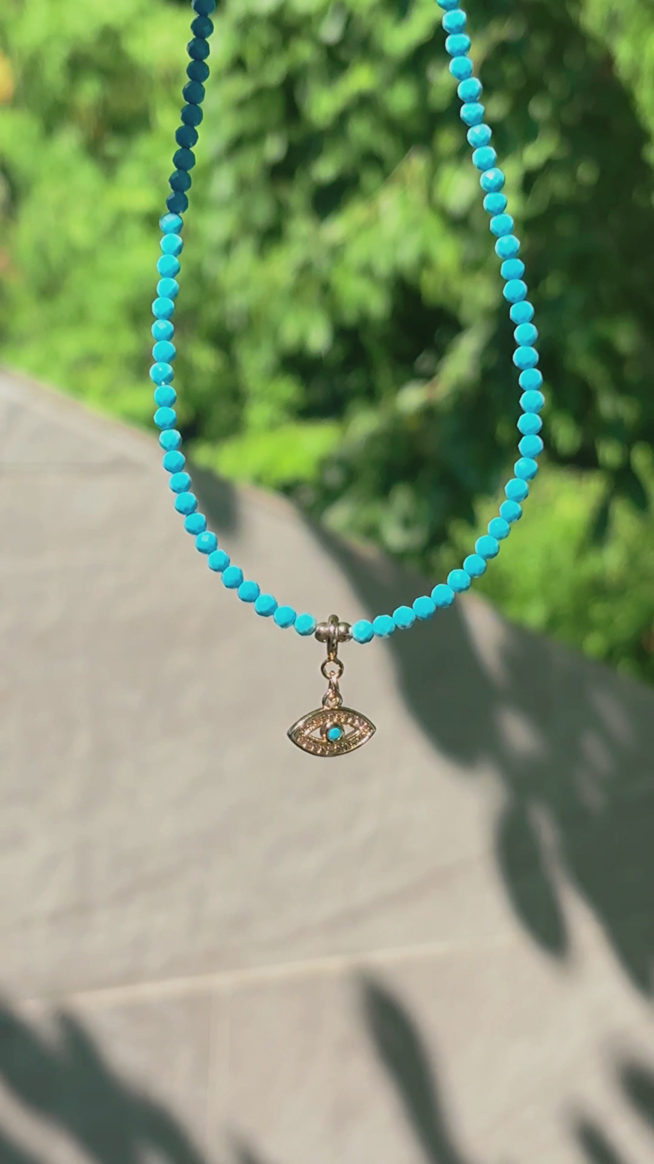 Sentinel Azure Eye Faceted Magnesite Evil Eye Protection Necklace